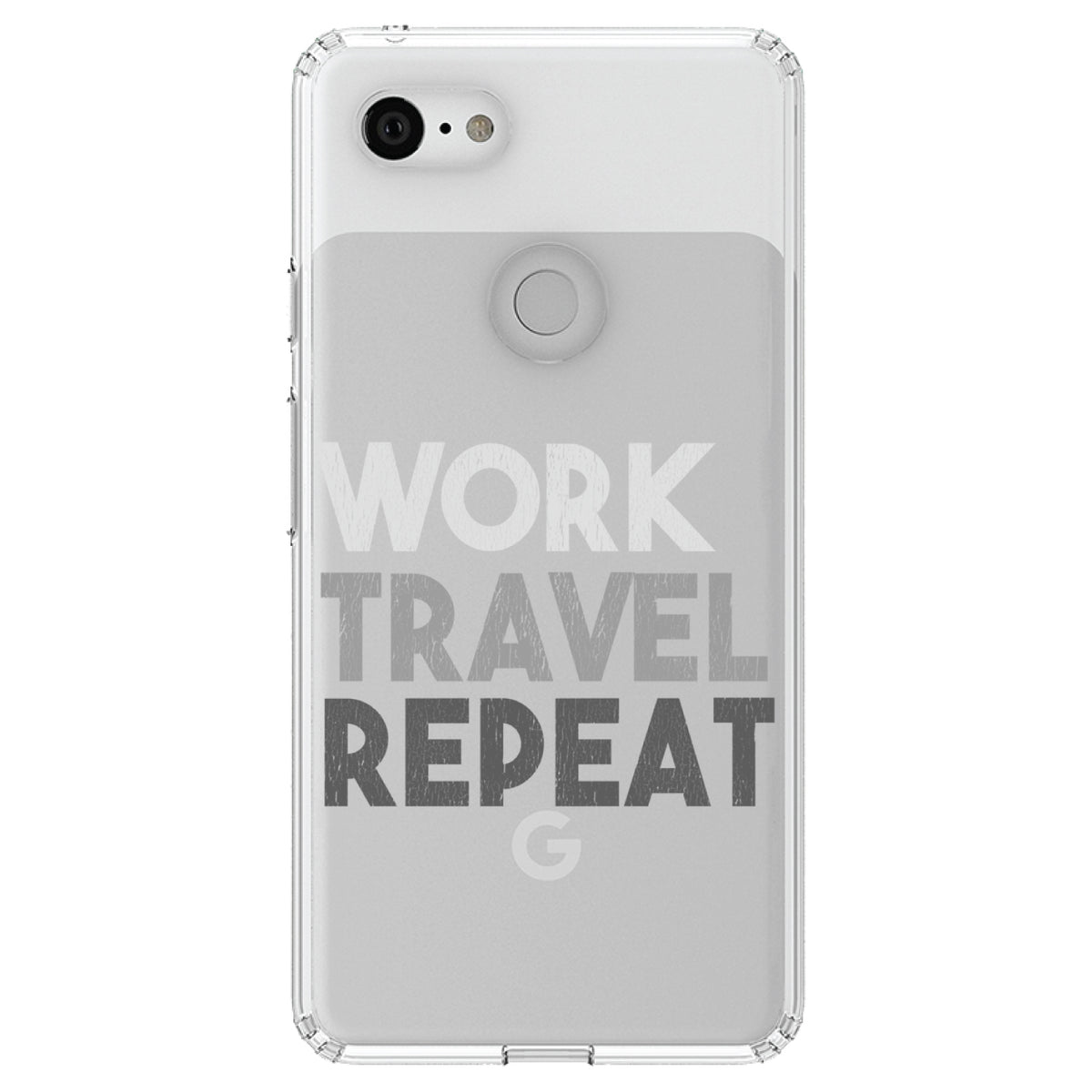 Work Travel Repeat Clear Shockproof iPhone Case, view 22