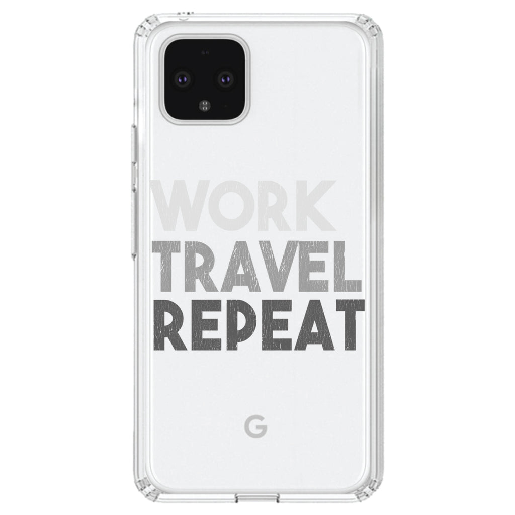 Work Travel Repeat Clear Shockproof iPhone Case, view 23