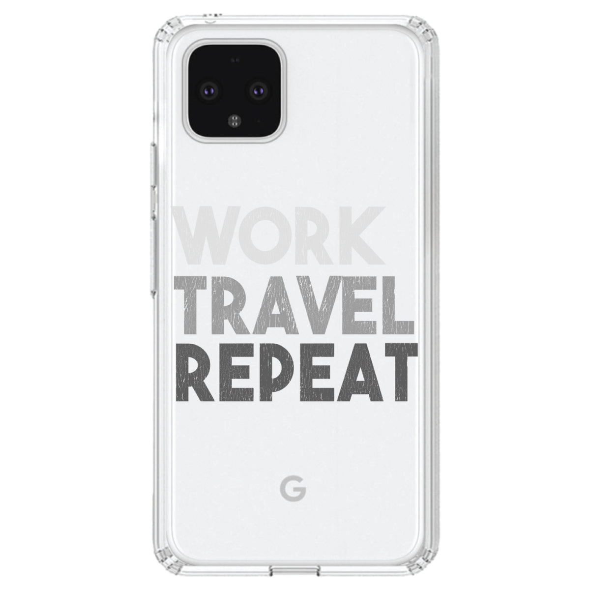 Work Travel Repeat Clear Shockproof iPhone Case, view 23