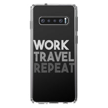 DistinctInk® Clear Shockproof Hybrid Case for Apple iPhone / Samsung Galaxy / Google Pixel - Work Travel Repeat