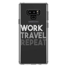 DistinctInk® Clear Shockproof Hybrid Case for Apple iPhone / Samsung Galaxy / Google Pixel - Work Travel Repeat
