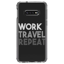 DistinctInk® Clear Shockproof Hybrid Case for Apple iPhone / Samsung Galaxy / Google Pixel - Work Travel Repeat