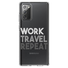 DistinctInk® Clear Shockproof Hybrid Case for Apple iPhone / Samsung Galaxy / Google Pixel - Work Travel Repeat