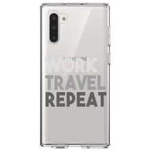 DistinctInk® Clear Shockproof Hybrid Case for Apple iPhone / Samsung Galaxy / Google Pixel - Work Travel Repeat