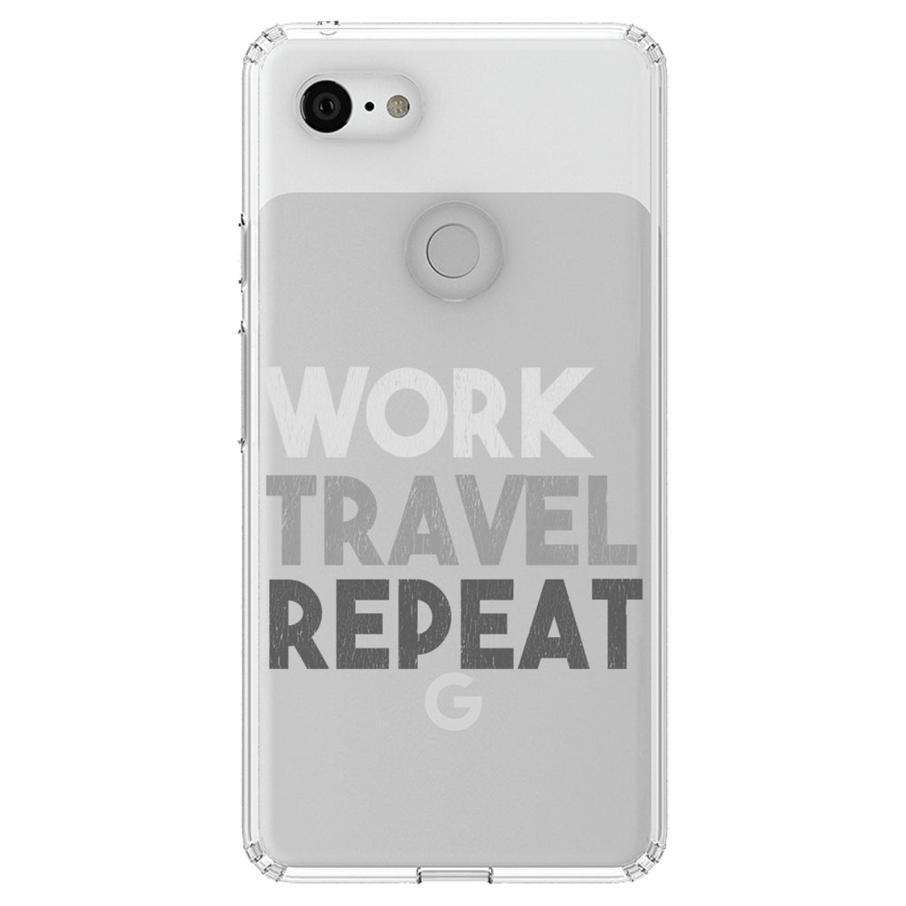 Work Travel Repeat Clear Shockproof iPhone Case, view 21