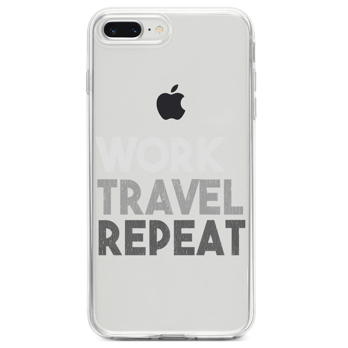 Work Travel Repeat Clear Shockproof iPhone Case, view 6
