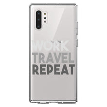 DistinctInk® Clear Shockproof Hybrid Case for Apple iPhone / Samsung Galaxy / Google Pixel - Work Travel Repeat