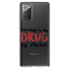 DistinctInk® Clear Shockproof Hybrid Case for Apple iPhone / Samsung Galaxy / Google Pixel - Traveling is My Drug of Choice