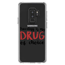 DistinctInk® Clear Shockproof Hybrid Case for Apple iPhone / Samsung Galaxy / Google Pixel - Traveling is My Drug of Choice