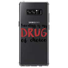 DistinctInk® Clear Shockproof Hybrid Case for Apple iPhone / Samsung Galaxy / Google Pixel - Traveling is My Drug of Choice