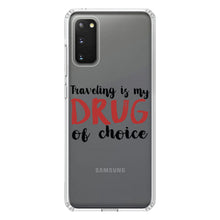 DistinctInk® Clear Shockproof Hybrid Case for Apple iPhone / Samsung Galaxy / Google Pixel - Traveling is My Drug of Choice