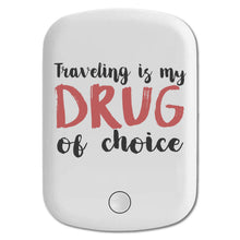 DistinctInk Magnetic Battery Pack, Wireless Portable Charger with USB-C Cable, Compatible with MagSafe iPhone 14 / 13 / 12 Series - Traveling is My Drug of Choice