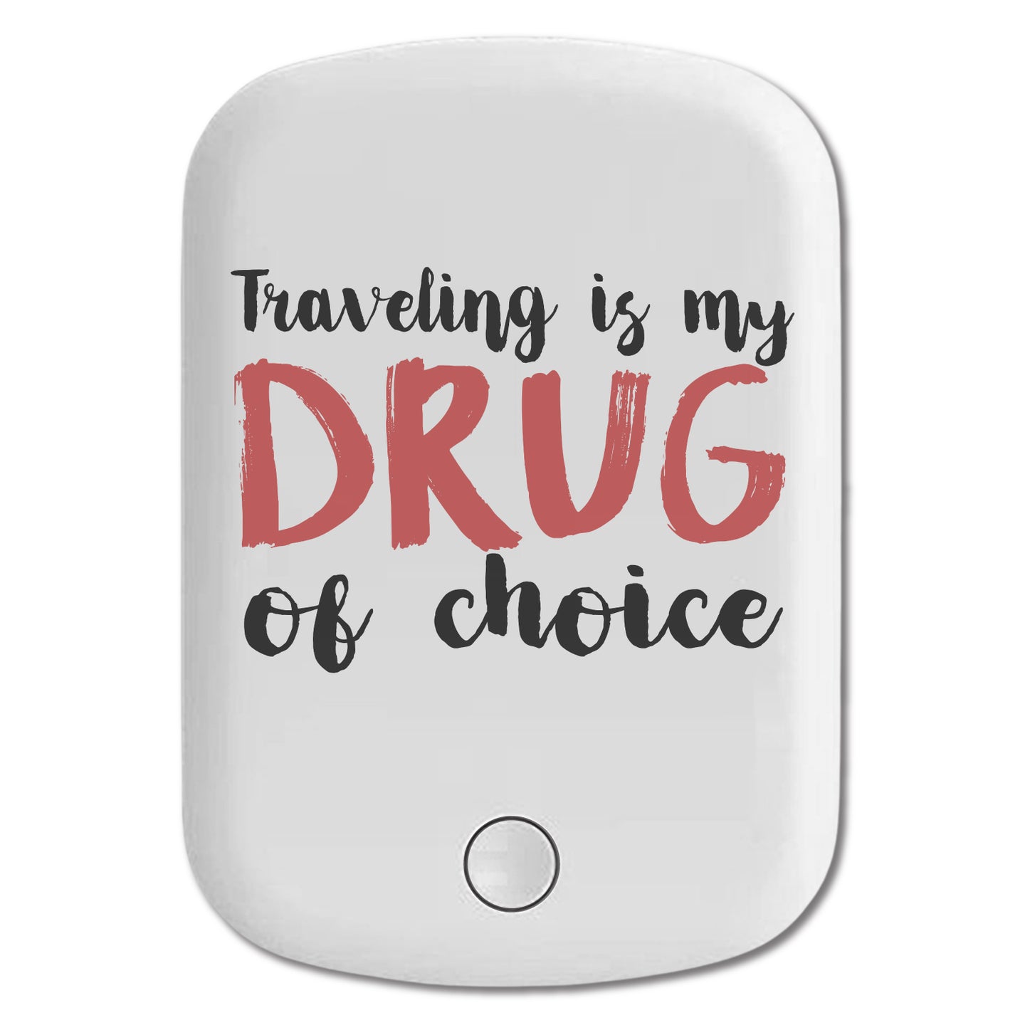 DistinctInk Magnetic Battery Pack, Wireless Portable Charger with USB-C Cable, Compatible with MagSafe iPhone 14 / 13 / 12 Series - Traveling is My Drug of Choice