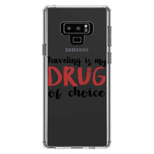 DistinctInk® Clear Shockproof Hybrid Case for Apple iPhone / Samsung Galaxy / Google Pixel - Traveling is My Drug of Choice