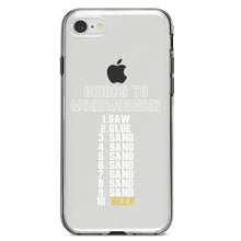 DistinctInk® Clear Shockproof Hybrid Case for Apple iPhone / Samsung Galaxy / Google Pixel - Guides to Woodworking Saw Glue Sand Beer