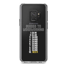 DistinctInk® Clear Shockproof Hybrid Case for Apple iPhone / Samsung Galaxy / Google Pixel - Guides to Woodworking Saw Glue Sand Beer
