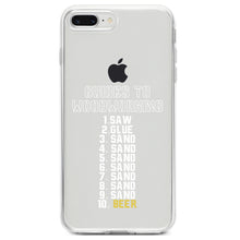 DistinctInk® Clear Shockproof Hybrid Case for Apple iPhone / Samsung Galaxy / Google Pixel - Guides to Woodworking Saw Glue Sand Beer