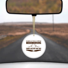DistinctInk® Hanging Ceramic Christmas Tree Ornament with Gold String - Great Gift / Present - 2 3/4 inch Diameter - Woodworking - There's No App For That