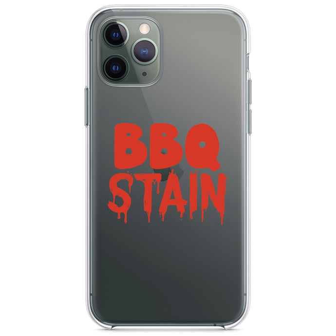 DistinctInk® Clear Shockproof Hybrid Case for Apple iPhone / Samsung Galaxy / Google Pixel - BBQ Stain Barbecue