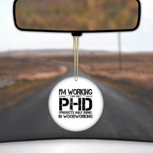 DistinctInk® Hanging Ceramic Christmas Tree Ornament with Gold String - Great Gift / Present - 2 3/4 inch Diameter - Working on PHD Projects Half Done Woodworking