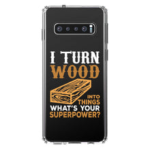 DistinctInk® Clear Shockproof Hybrid Case for Apple iPhone / Samsung Galaxy / Google Pixel - Turn Wood into Things What's Your Superpower
