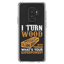 DistinctInk® Clear Shockproof Hybrid Case for Apple iPhone / Samsung Galaxy / Google Pixel - Turn Wood into Things What's Your Superpower