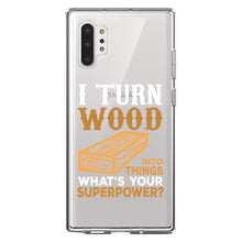 DistinctInk® Clear Shockproof Hybrid Case for Apple iPhone / Samsung Galaxy / Google Pixel - Turn Wood into Things What's Your Superpower