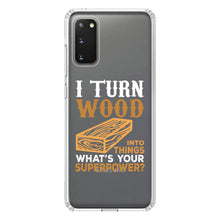 DistinctInk® Clear Shockproof Hybrid Case for Apple iPhone / Samsung Galaxy / Google Pixel - Turn Wood into Things What's Your Superpower