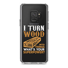 DistinctInk® Clear Shockproof Hybrid Case for Apple iPhone / Samsung Galaxy / Google Pixel - Turn Wood into Things What's Your Superpower