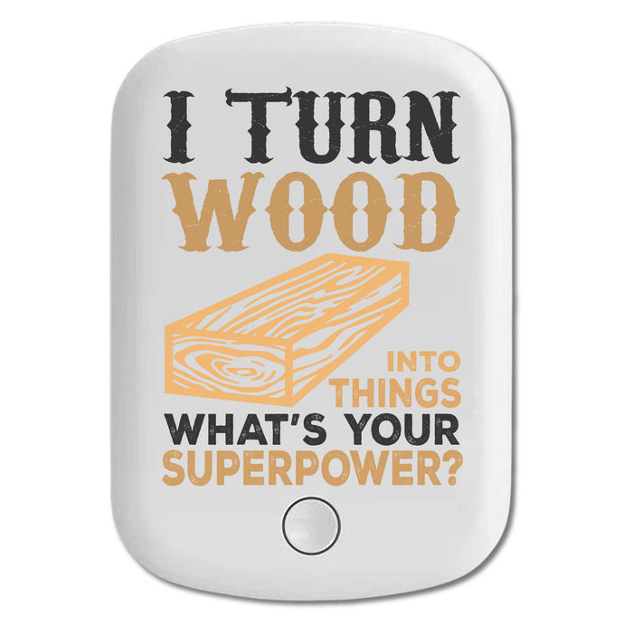 DistinctInk Magnetic Battery Pack, Wireless Portable Charger with USB-C Cable, Compatible with MagSafe iPhone 14 / 13 / 12 Series - Turn Wood into Things What's Your Superpower
