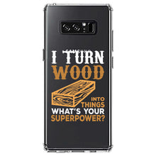 DistinctInk® Clear Shockproof Hybrid Case for Apple iPhone / Samsung Galaxy / Google Pixel - Turn Wood into Things What's Your Superpower