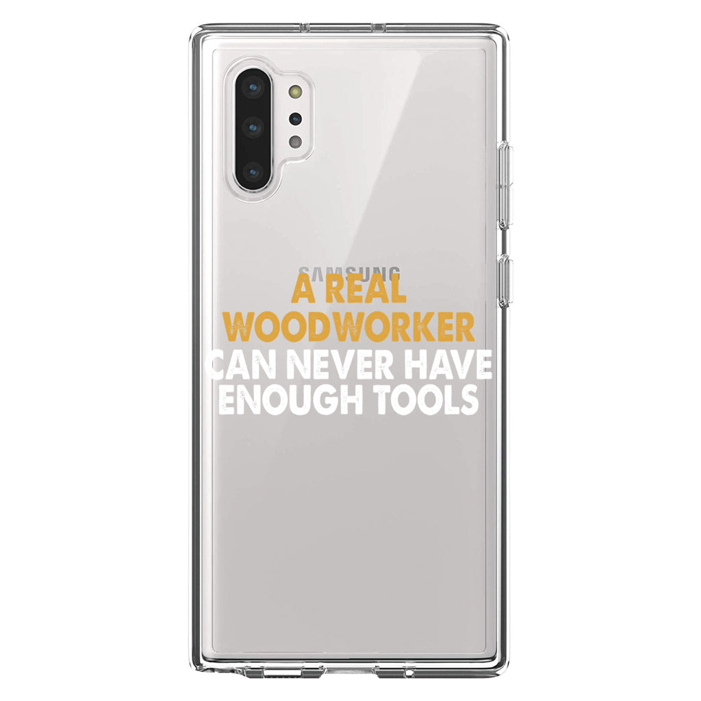 Real Woodworker Can Never Have Enough Tools Clear Shockproof iPhone Case, view 10