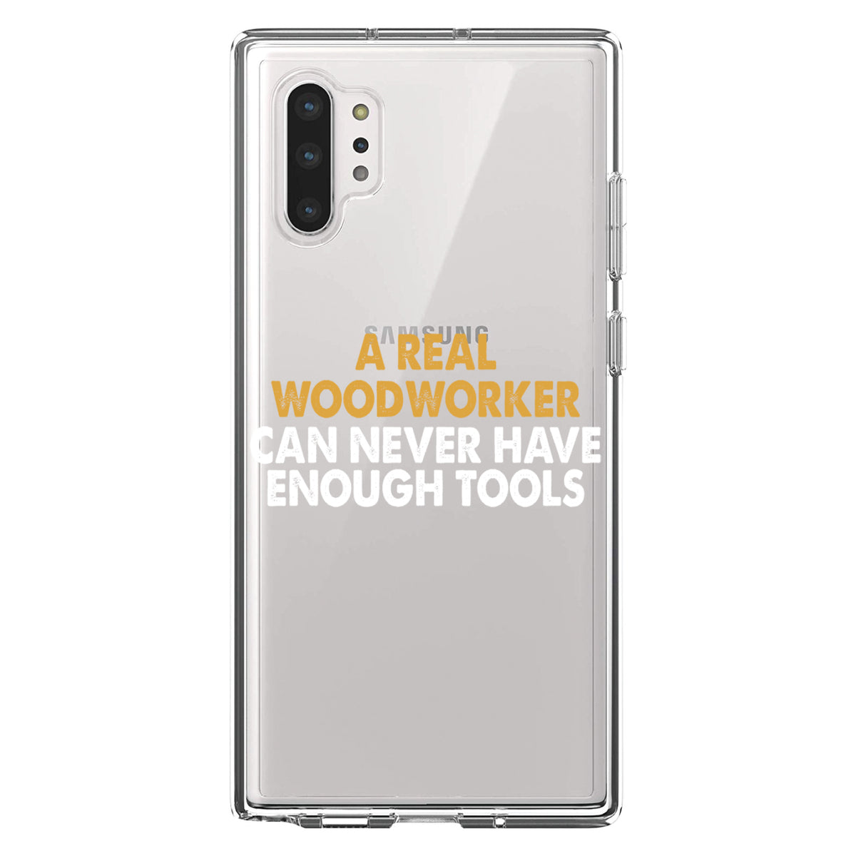 Real Woodworker Can Never Have Enough Tools Clear Shockproof iPhone Case, view 10