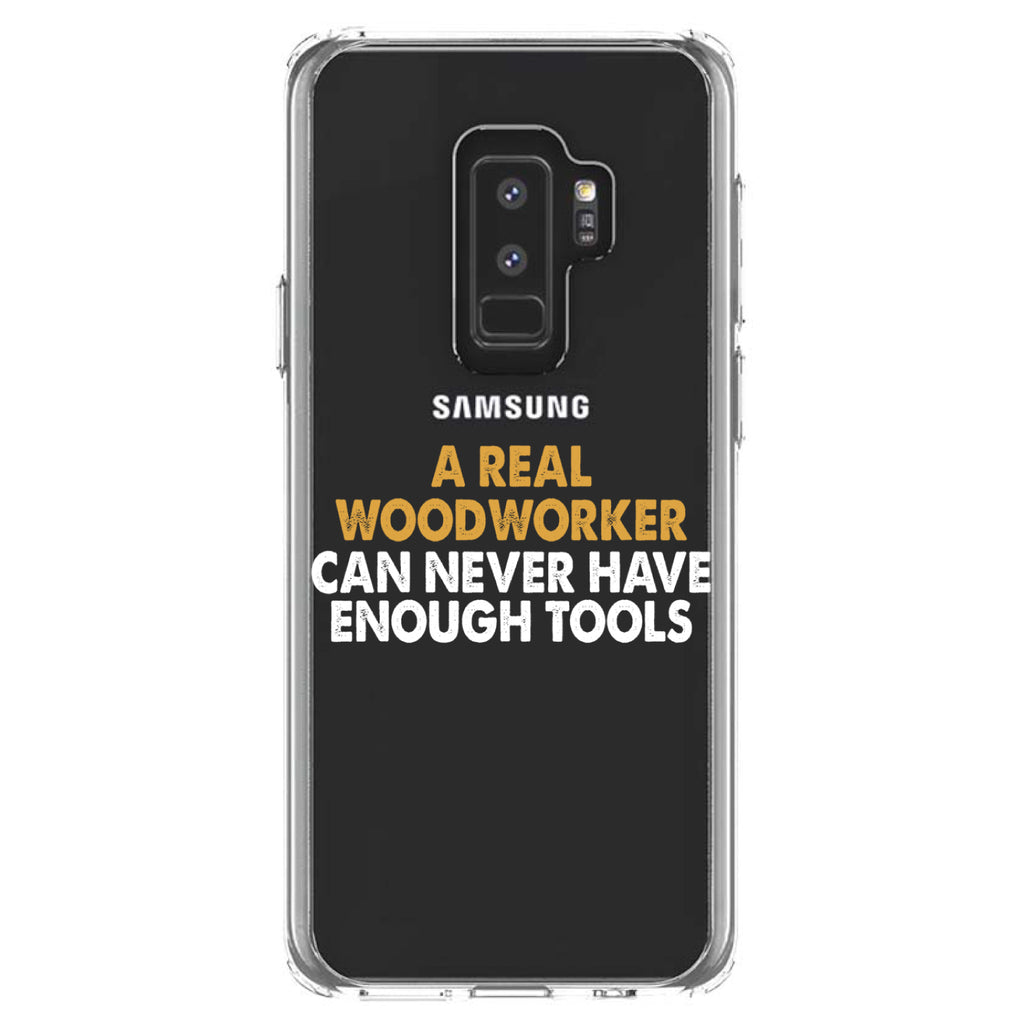 Real Woodworker Can Never Have Enough Tools Clear Shockproof iPhone Case, view 20