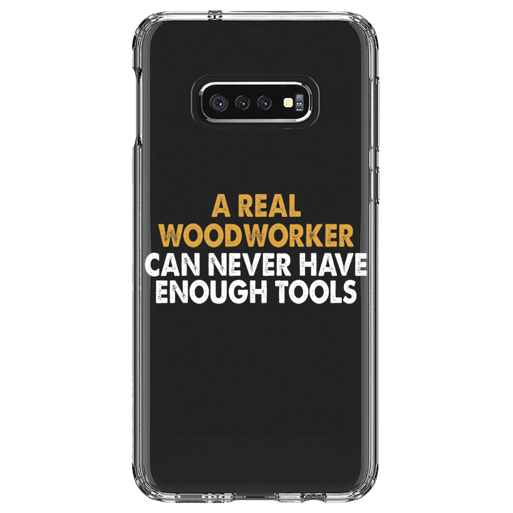 Real Woodworker Can Never Have Enough Tools Clear Shockproof iPhone Case, view 18