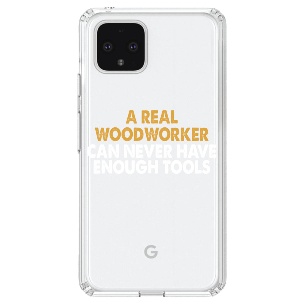 Real Woodworker Can Never Have Enough Tools Clear Shockproof iPhone Case, view 24