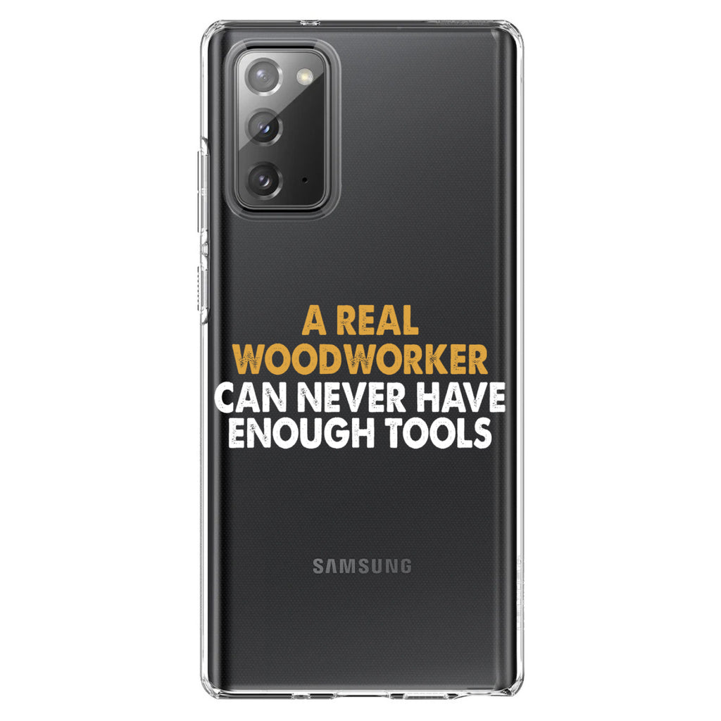 Real Woodworker Can Never Have Enough Tools Clear Shockproof iPhone Case, view 7