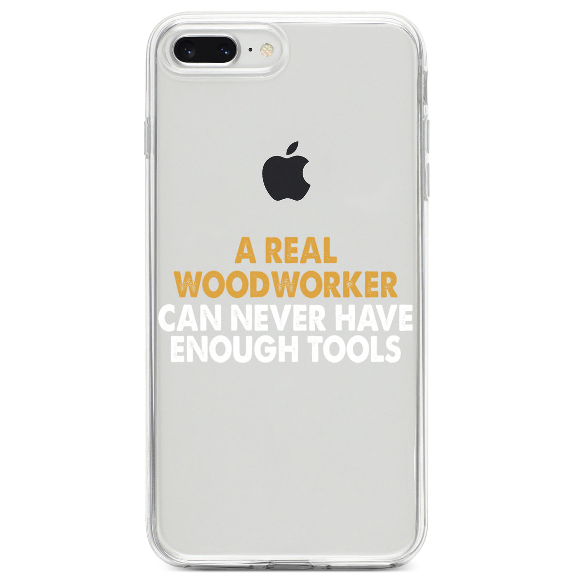 Real Woodworker Can Never Have Enough Tools Clear Shockproof iPhone Case, view 6