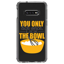 DistinctInk® Clear Shockproof Hybrid Case for Apple iPhone / Samsung Galaxy / Google Pixel - You Only Lick Once - Lick the Bowl - Baking