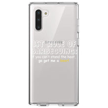 DistinctInk® Clear Shockproof Hybrid Case for Apple iPhone / Samsung Galaxy / Google Pixel - 1st Rule of Barbecuing - Get Me a Beer