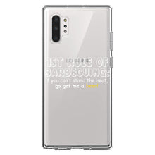 DistinctInk® Clear Shockproof Hybrid Case for Apple iPhone / Samsung Galaxy / Google Pixel - 1st Rule of Barbecuing - Get Me a Beer