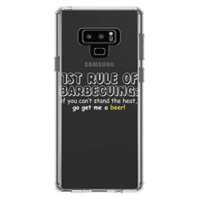 DistinctInk® Clear Shockproof Hybrid Case for Apple iPhone / Samsung Galaxy / Google Pixel - 1st Rule of Barbecuing - Get Me a Beer