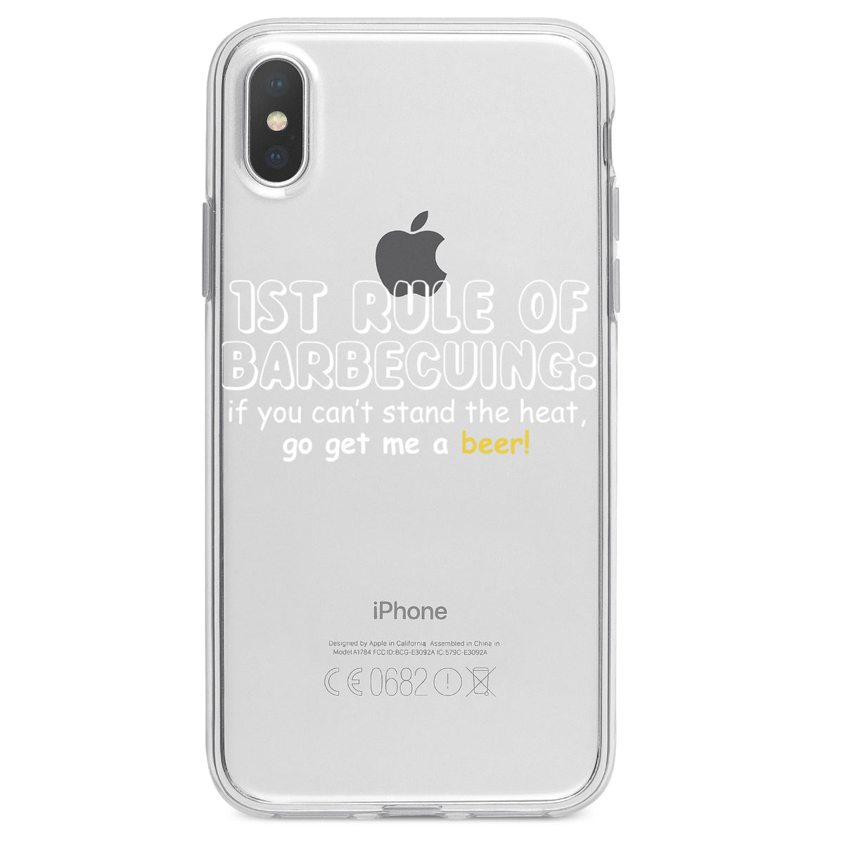 1st Rule of Barbecuing, Get Me a Beer Clear Shockproof iPhone Case, view 4