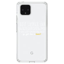 DistinctInk® Clear Shockproof Hybrid Case for Apple iPhone / Samsung Galaxy / Google Pixel - 1st Rule of Barbecuing - Get Me a Beer