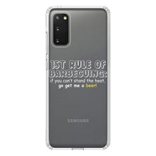DistinctInk® Clear Shockproof Hybrid Case for Apple iPhone / Samsung Galaxy / Google Pixel - 1st Rule of Barbecuing - Get Me a Beer