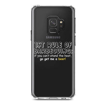DistinctInk® Clear Shockproof Hybrid Case for Apple iPhone / Samsung Galaxy / Google Pixel - 1st Rule of Barbecuing - Get Me a Beer