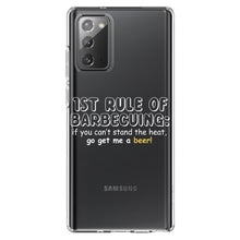 DistinctInk® Clear Shockproof Hybrid Case for Apple iPhone / Samsung Galaxy / Google Pixel - 1st Rule of Barbecuing - Get Me a Beer