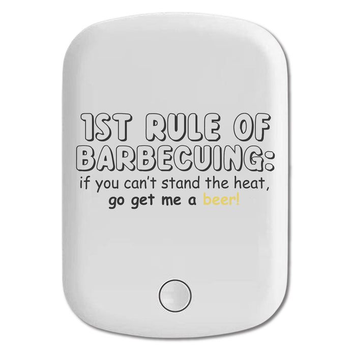 DistinctInk Magnetic Battery Pack, Wireless Portable Charger with USB-C Cable, Compatible with MagSafe iPhone 14 / 13 / 12 Series - 1st Rule of Barbecuing - Get Me a Beer