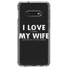 DistinctInk® Clear Shockproof Hybrid Case for Apple iPhone / Samsung Galaxy / Google Pixel - Love When My Wife Lets Me Go to Casino