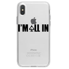 DistinctInk® Clear Shockproof Hybrid Case for Apple iPhone / Samsung Galaxy / Google Pixel - I'm All In - Poker Casino Cards Gambling